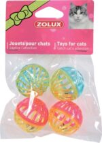 Zolux Kattenspeelgoed Bal Twist Met Bel Assorti - 4 cm 4 stuks