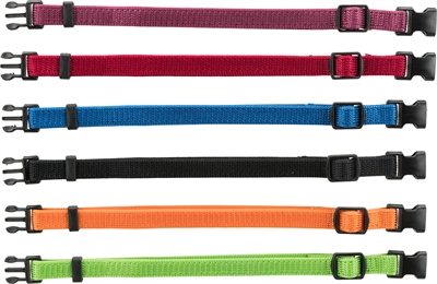 384939.jpg Trixie Puppy Halsband Set Zwart/Rood/Blauw/Appel/Papaya/Orchidee - 22-35 cm 6 stuks