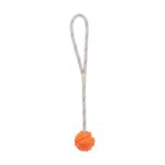 Trixie Bal Aan Touw Natuurrubber Drijvend Oranje - 4,5 cm / 35 cm
