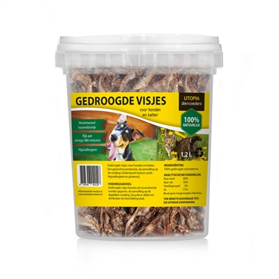 386423.jpg Utopia Gedroogde Visjes Voor Hond En Kat - 1,2 l