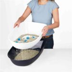 Trixie Berto Kattenbak Open Met Scheidingssyteem Grijs/Pastelblauw/Graniet - 59 x 39 x 22 cm