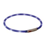 Trixie Lichtgevende Halsband Hond Usb Siliconen Oplaadbaar Royal Blauw - 70 x 1 cm