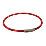Trixie Lichtgevende Halsband Hond Usb Siliconen Oplaadbaar Rood - 70 x 1 cm