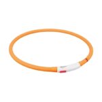 Trixie Lichtgevende Halsband Hond Usb Siliconen Oplaadbaar Oranje - 70 x 1 cm
