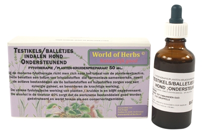 World Of Herbs Fytotherapie Testikel / Balletjes Indalen Hond - 50 ml