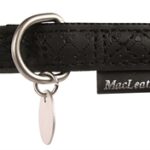 Macleather Halsband Zwart - 20-40 x 1,5 cm
