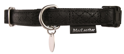 Macleather Halsband Zwart - 45-70 x 2,5 cm