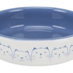 Trixie Voerbak / Drinkbak Kat Platte Neus Lichtblauw / Wit - 300 ml 15 cm