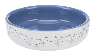 Trixie Voerbak / Drinkbak Kat Platte Neus Lichtblauw / Wit - 300 ml 15 cm