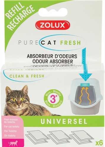 Zolux Clean & Fresh Universeel Filter Kattenbak - 6 stuks
