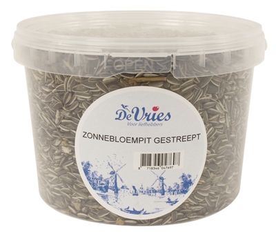 De Vries Zonnebloempit Gestreept - 1,3 kg