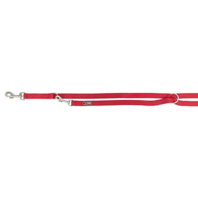 Trixie Hondenriem Premium Dubbelgestikt Verstelbaar Rood - 200 x 1 cm