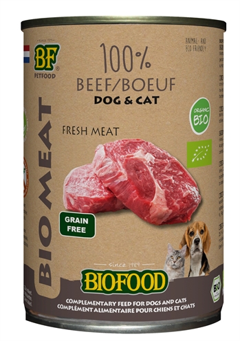 Bf Petfood Organic Hond 100% Rund Blik - 12 x 400 g