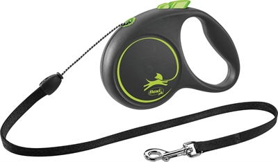 Flexi Rollijn Black Design Cord Groen - S 5 Mtr Tot 12 kg