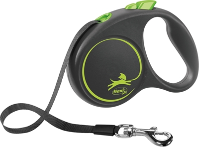 Flexi Rollijn Black Design Tape Groen - S 5 Mtr Tot 15 kg