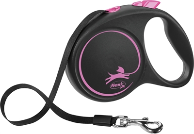 Flexi Rollijn Black Design Tape Roze - M 5 Mtr Tot 25 kg