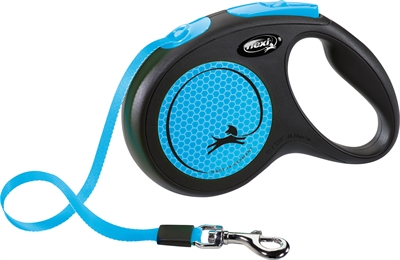 Flexi Rollijn New Classic Neon Tape Zwart / Blauw - M 5 Mtr Tot 25 kg
