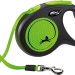 Flexi Rollijn New Classic Neon Tape Zwart / Groen - M 5 Mtr Tot 25 kg