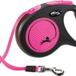 Flexi Rollijn New Classic Neon Tape Zwart / Roze - M 5 Mtr Tot 25 kg