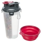 Trixie Waterfles / Voerfles Inclusief Reisbak Kunststof / Silicone - 2 x 350 ml 11 x 11 x 23 cm