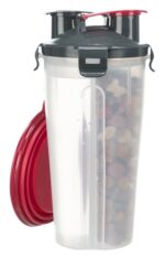 Trixie Waterfles / Voerfles Inclusief Reisbak Kunststof / Silicone - 2 x 350 ml 11 x 11 x 23 cm