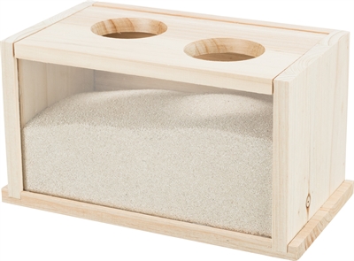 398760.jpg Trixie Zandbad Voor Muizen / Hamsters Hout - 20 x 12 x 12 cm