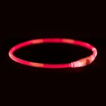Trixie Lichtgevende Halsband Usb Flash Light Oplaadbaar Tpu Rood - 65 x 0,8 cm