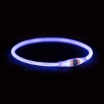 Trixie Lichtgevende Halsband Usb Flash Light Oplaadbaar Tpu Blauw - 40 x 0,8 cm