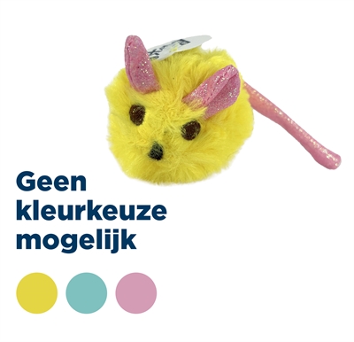 Fofos Pluche Muis Met Glitterstaart - 14,5 x 6 x 6 cm