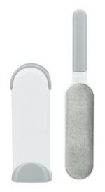 Trixie Harenpluizenborstel Met Reinigingsstation Wit / Grijs - 33 cm