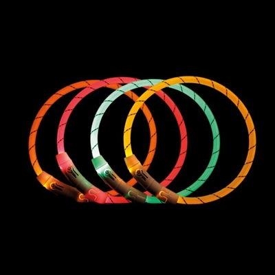 Trixie Lichtgevende Halsband Hond Flash Usb Tpu / Nylon Oranje - 35 x 0,7 cm
