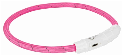 Trixie Lichtgevende Halsband Hond Flash Usb Tpu / Nylon Roze - 45 x 0,7 cm