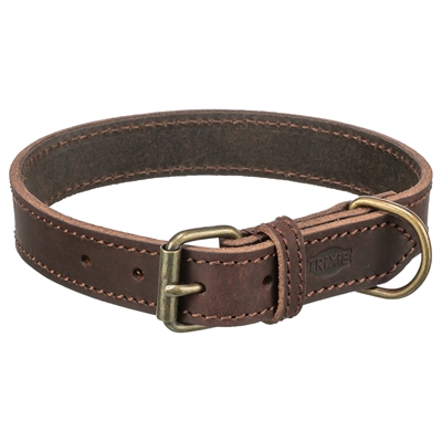 Trixie Halsband Hond Rustic Vetleer Donkerbruin - 48-56 x 3 cm