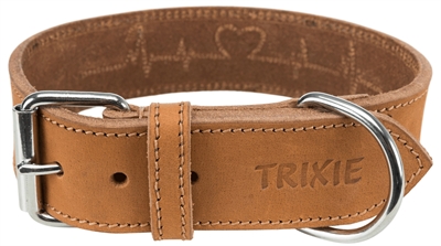 Trixie Halsband Hond Rustic Vetleer Heartbeat Bruin - 38-47 x 4 cm