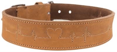 Trixie Halsband Hond Rustic Vetleer Heartbeat Bruin - 55-65 x 4 cm