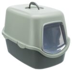 Trixie Be Eco Gerecycled Kattenbak Vico Met Kap Antraciet/Groen - 56 x 40 x 40 cm