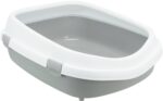 Trixie Kattenbak Primo Met Rand Grijs / Wit - Xxl 71 x 56 x 25 cm