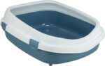 Trixie Kattenbak Primo Met Rand Blauw / Wit - Xxl 71 x 56 x 25 cm