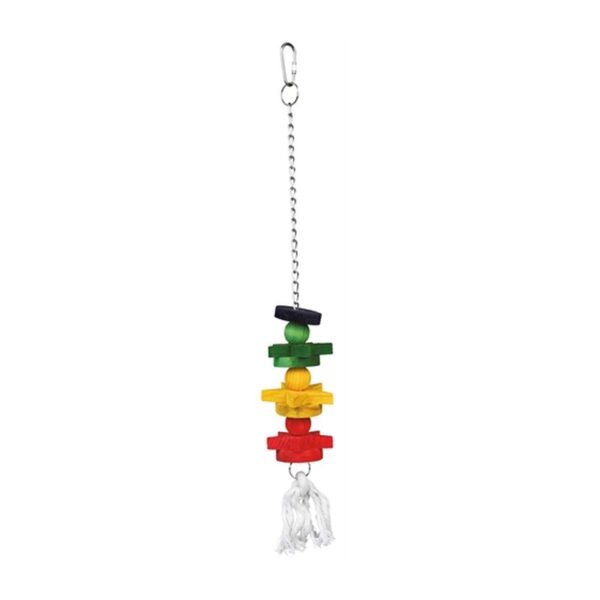 Trixie Vogelspeelgoed Aan Ketting Met Touw / Hout Meerkleurig - 30 cm
