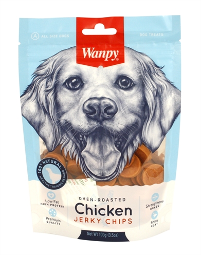 Wanpy Oven-Roasted Chicken Jerky Chips - 100 g