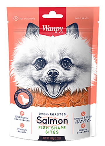 Wanpy Oven-Roasted Salmon Fish Shape Bites - 100 g