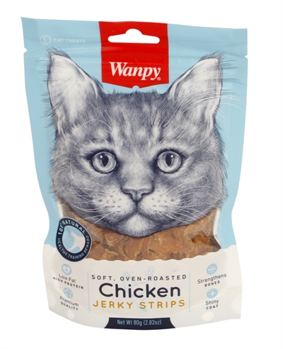Wanpy Soft Oven-Roasted Chicken Jerky Strips - 80 g