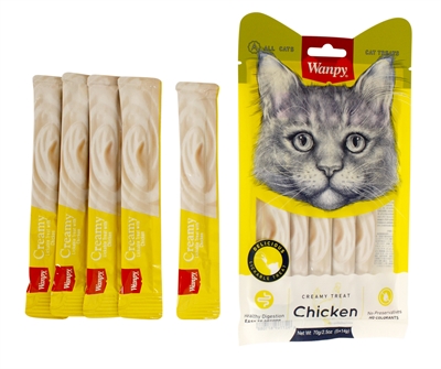 Wanpy Creamy Lickable Treats Chicken - 14 g 5 stuks
