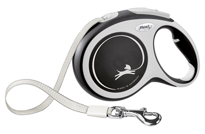Flexi Rollijn New Comfort Tape Zwart - L 8 Mtr