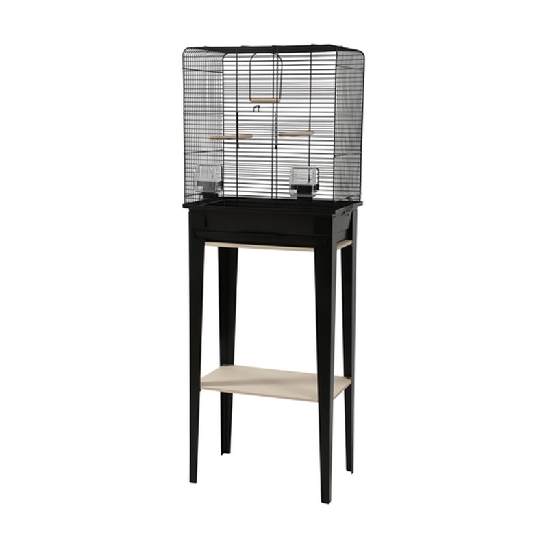 HuisdierXL VDM 406269 image derivative v1 Zolux Vogelkooi Chic Loft Met Meubel Zwart - 124 x 44,5 x 28 cm