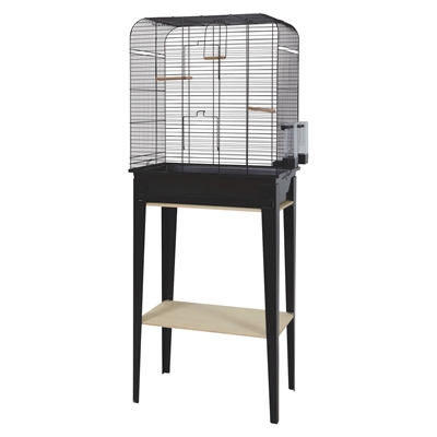Zolux Vogelkooi Chic Loft Met Meubel Zwart - 134 x 53,5 x 33,5 cm