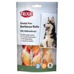 Trixie Denta Fun Barbecue Chicken Chewing Rolls - 12 cm 3 stuks 105 g