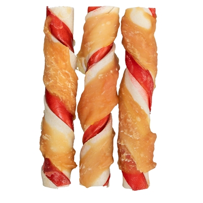 Trixie Denta Fun Barbecue Chicken Chewing Rolls - 12 cm 3 stuks 105 g