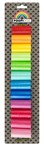 Poopi-Dog Poepzakjes Regenboog Kleuren - 12 x 15 stuks