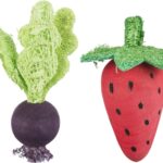 Trixie Speelbal Set Biet / Aardbei Hout / Loofah - 6/9 cm